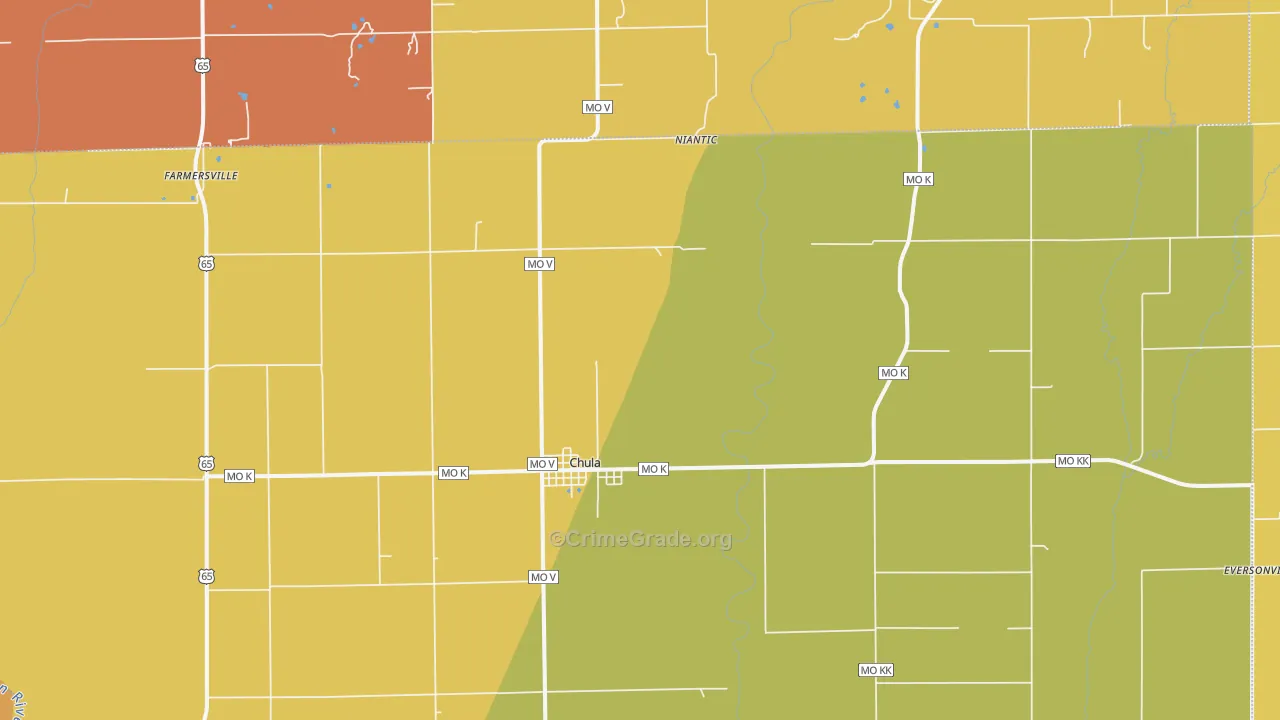 Chula, MO Map of Assault Rates