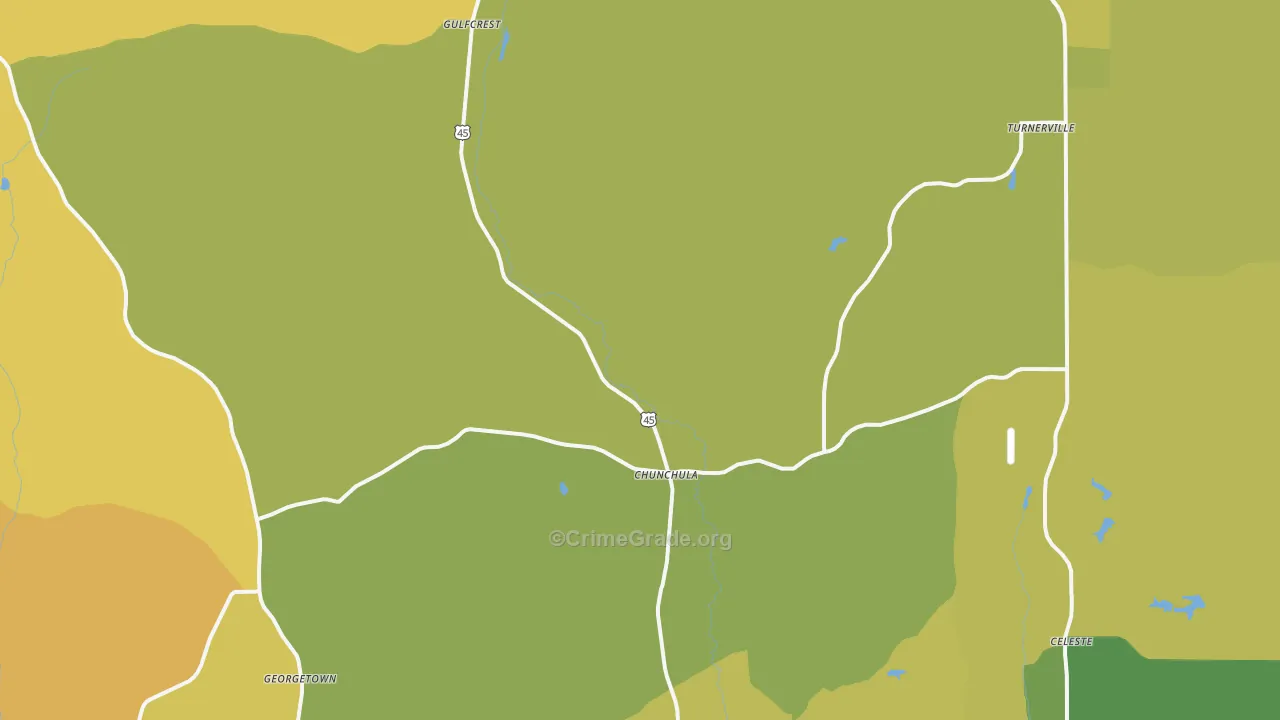 Chunchula, AL Map of Assault Rates