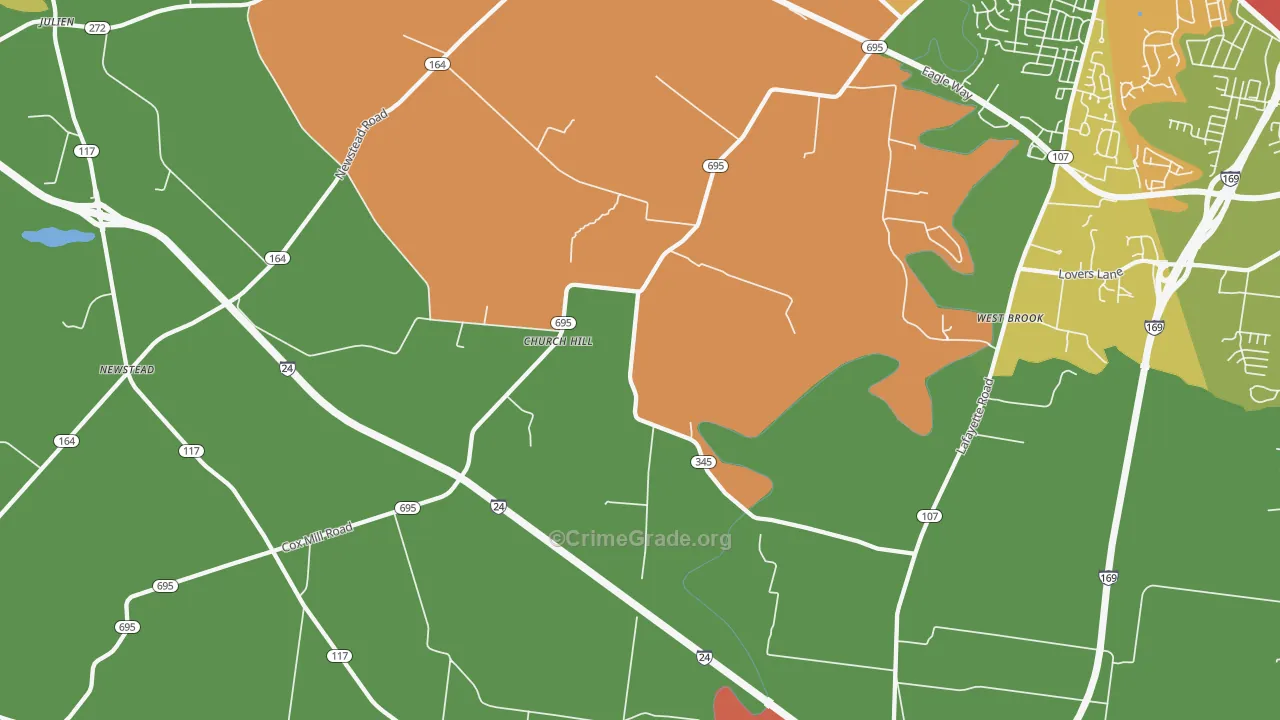 Church Hill, KY Map of Assault Rates