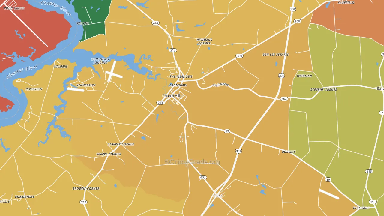 Church Hill, MD Map of Assault Rates