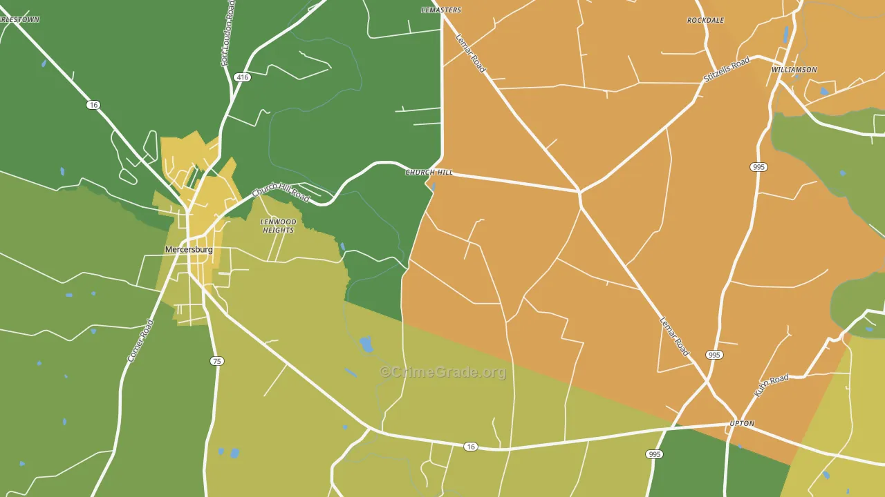 Church Hill, PA Map of Assault Rates