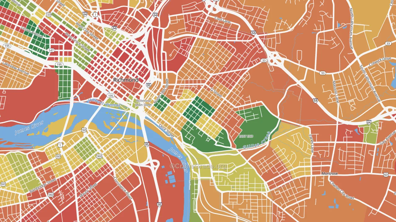 Church Hill, Richmond, VA Map of Assault Rates