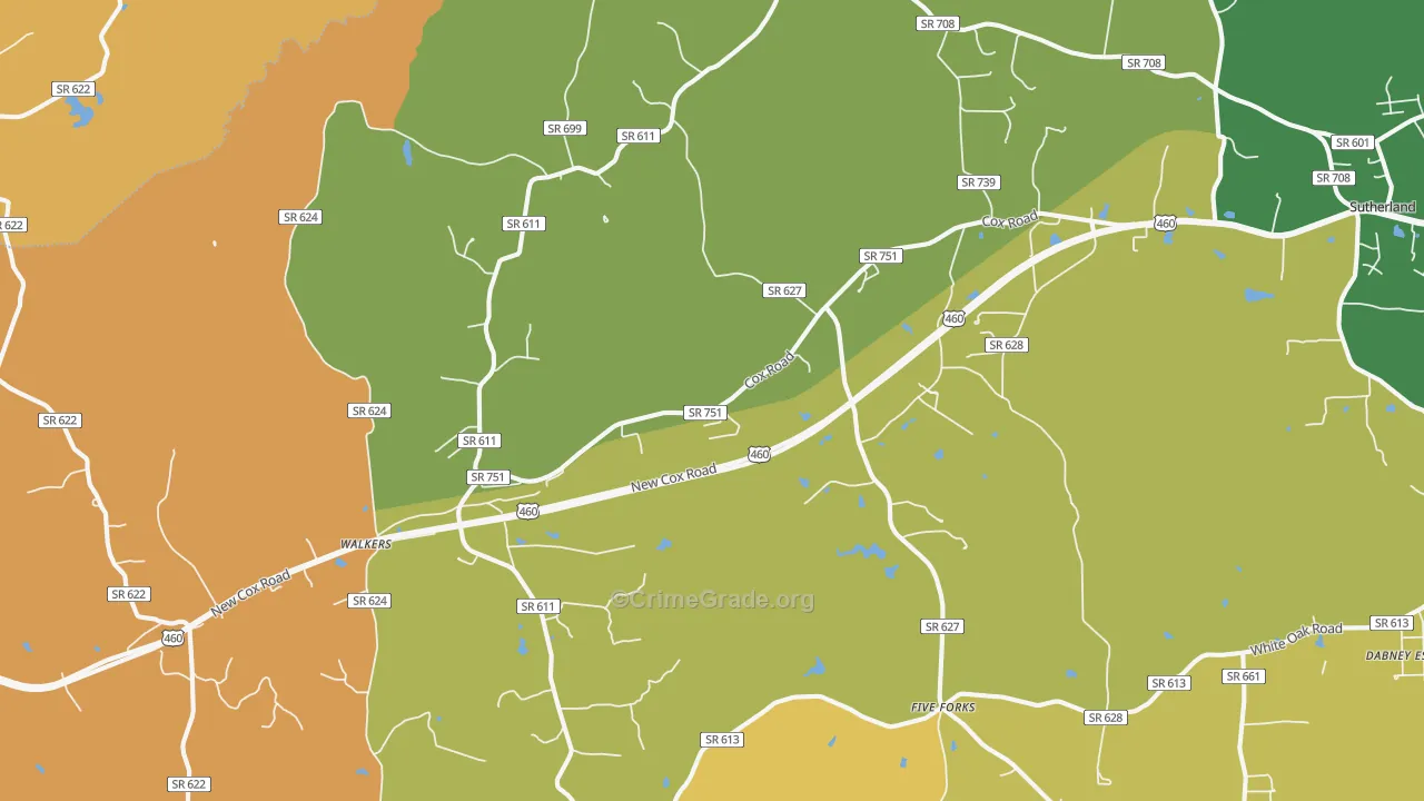 Church Road, VA Map of Assault Rates