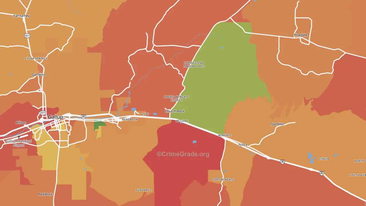 Church Rock, NM Map of Assault Rates