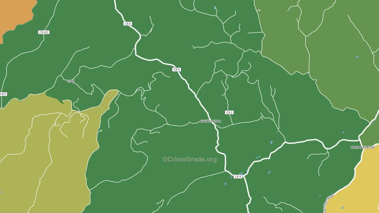 Churchville, WV Map of Assault Rates