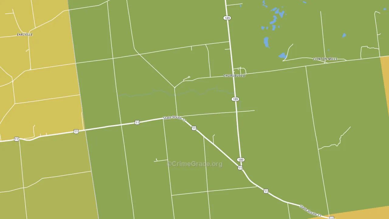 Churubusco, NY Map of Assault Rates