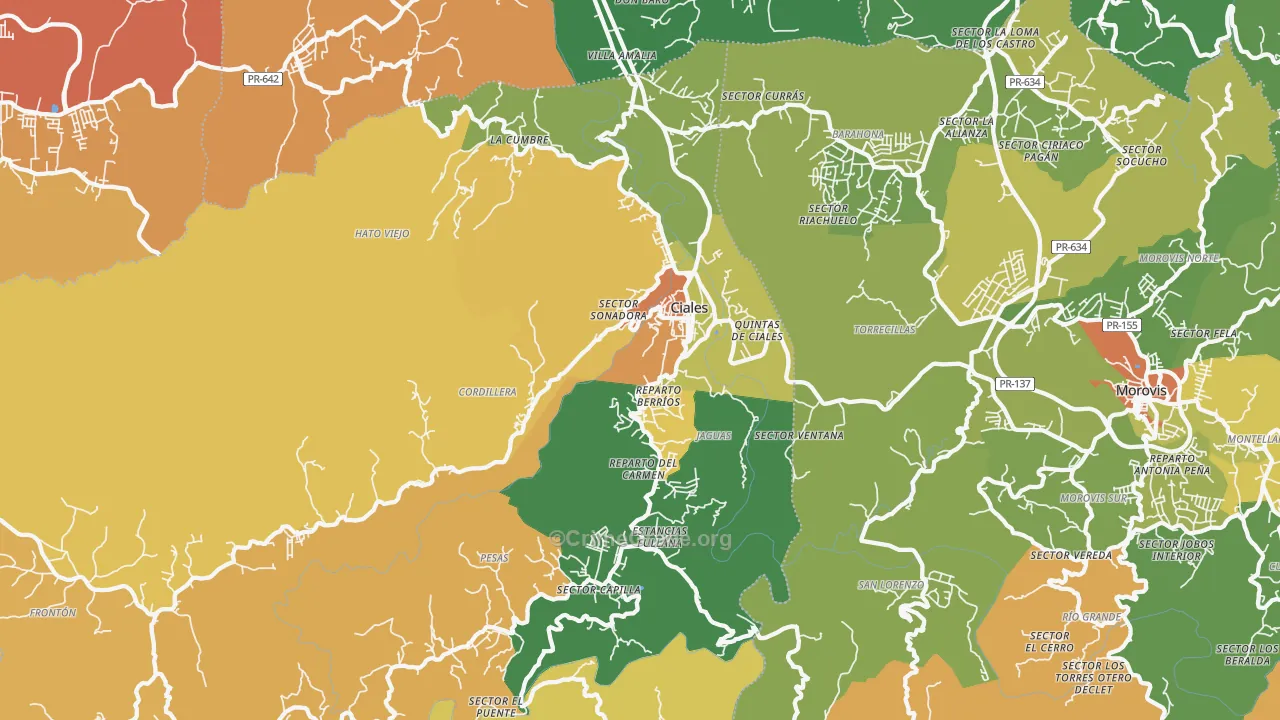 Ciales, PR Map of Assault Rates