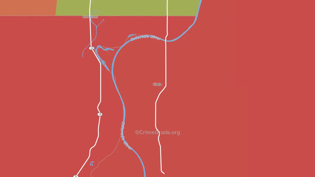 Cibola, AZ Map of Assault Rates