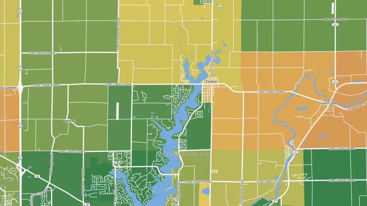 Cicero, IN Map of Assault Rates
