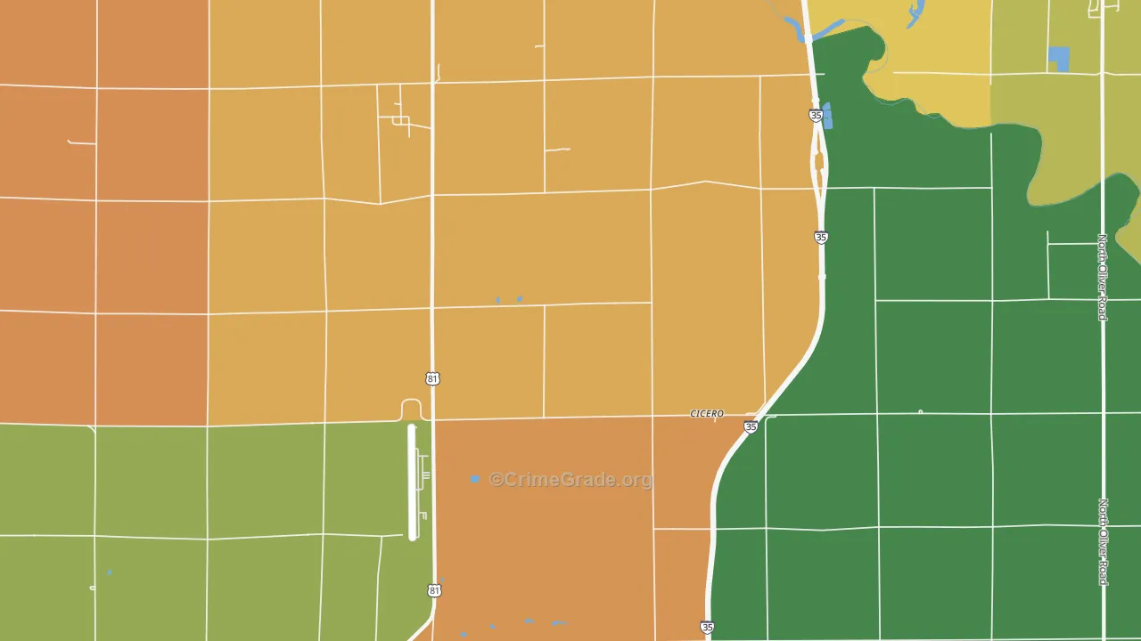 Cicero, KS Map of Assault Rates