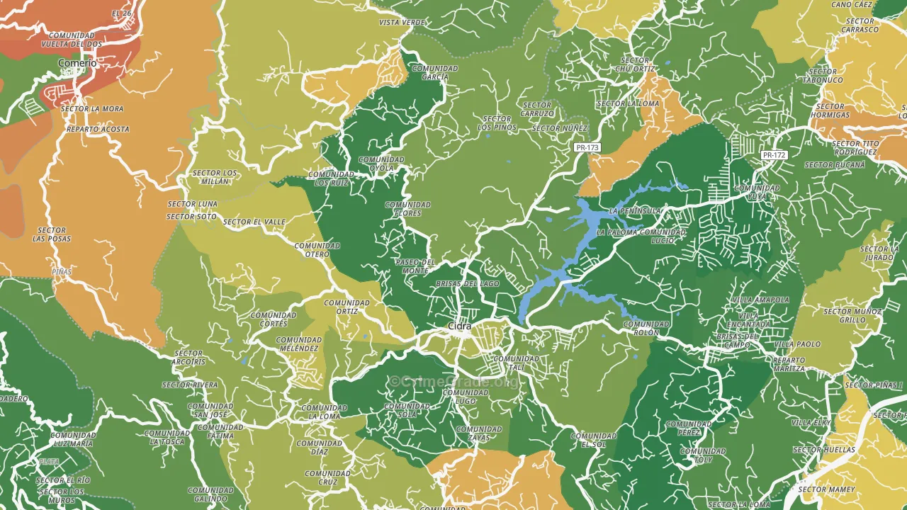 Cidra, PR Map of Assault Rates