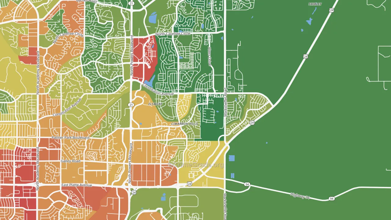 Cimarron Hills, CO Map of Assault Rates