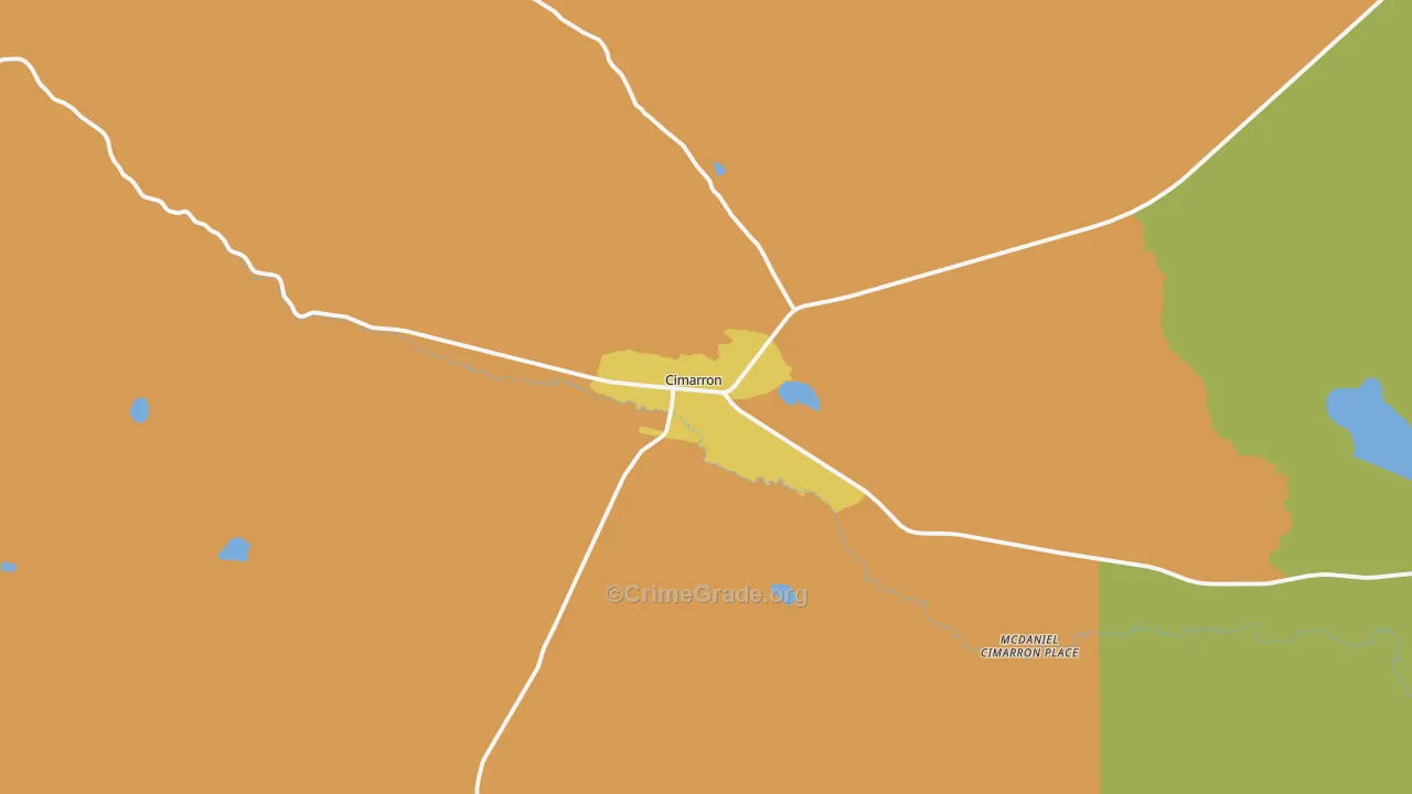 Cimarron, NM Map of Assault Rates