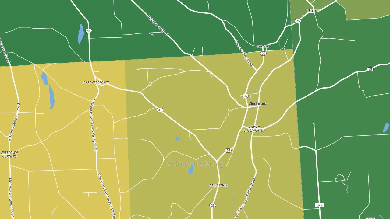 Cincinnatus, NY Map of Assault Rates