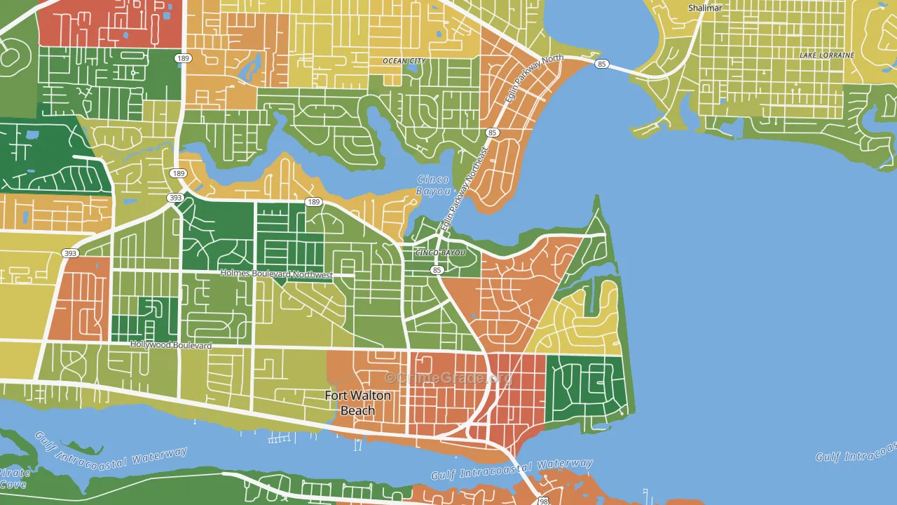 Cinco Bayou, FL Map of Assault Rates