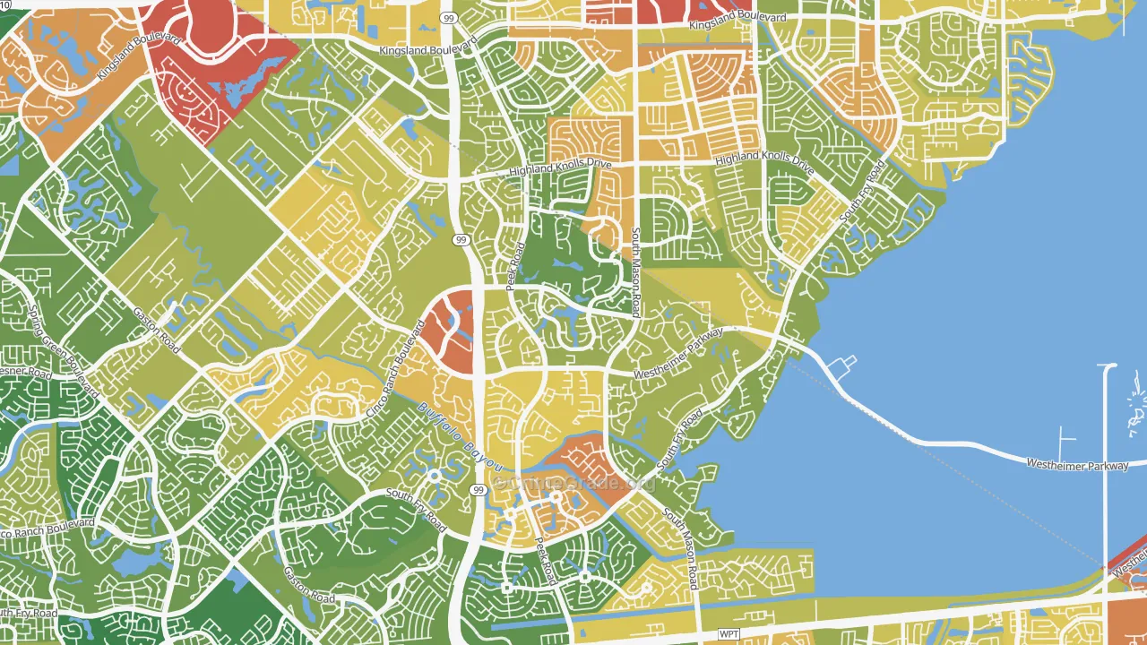 Cinco Ranch, TX Map of Assault Rates