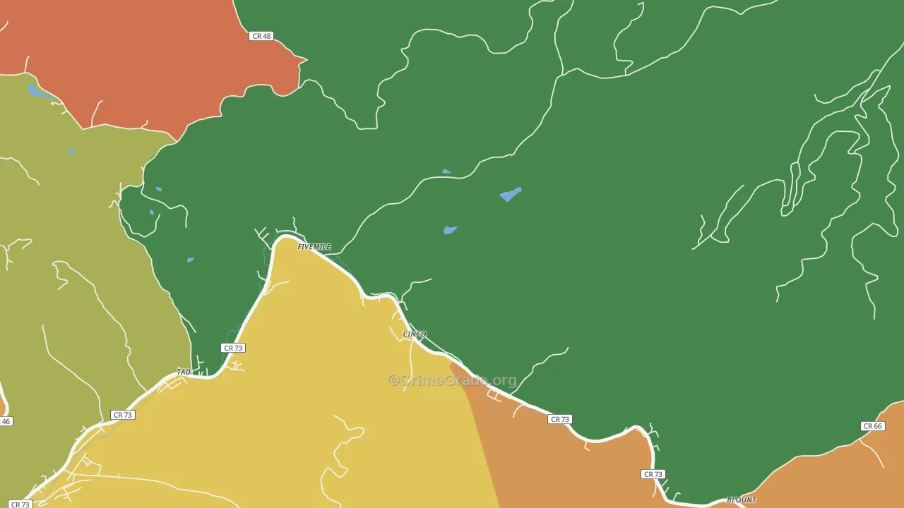 Cinco, WV Map of Assault Rates