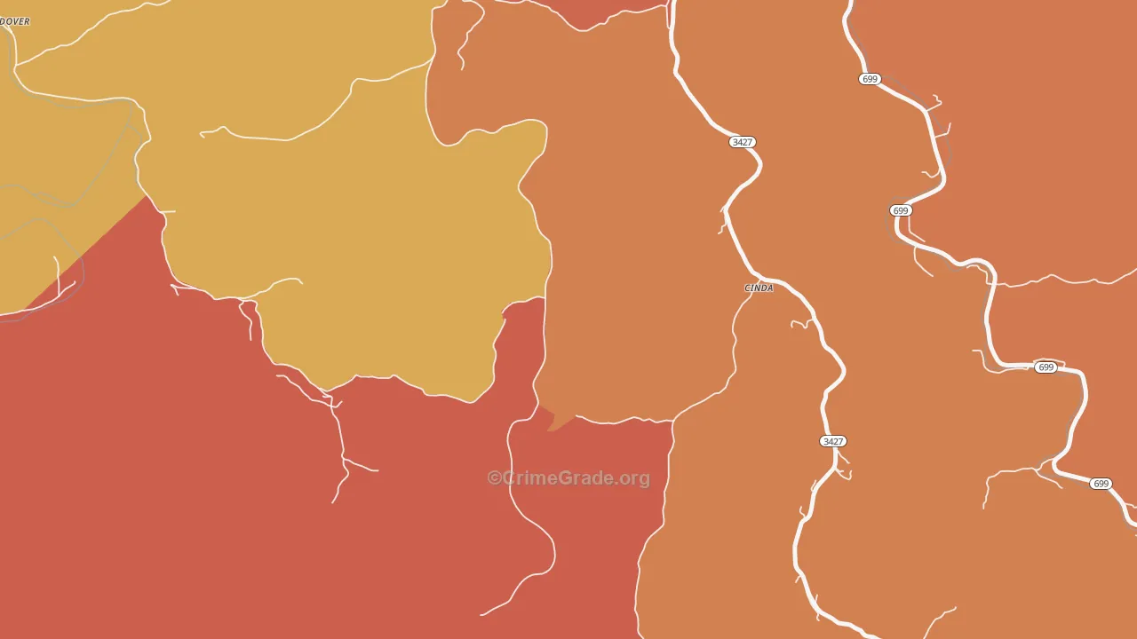 Cinda, KY Map of Assault Rates