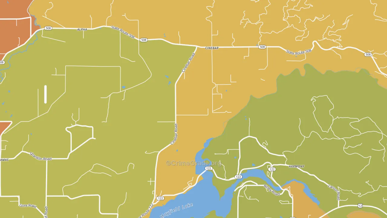 Cinebar, WA Map of Assault Rates