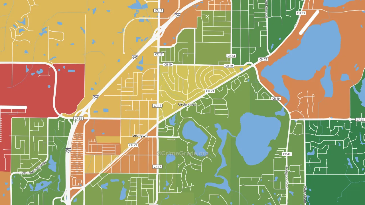 Circle Pines, MN Map of Assault Rates