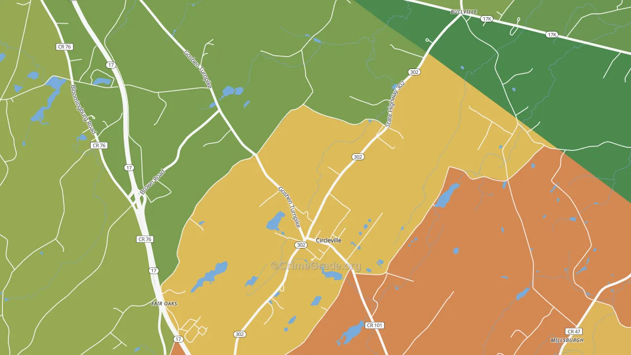 Circleville, NY Map of Assault Rates