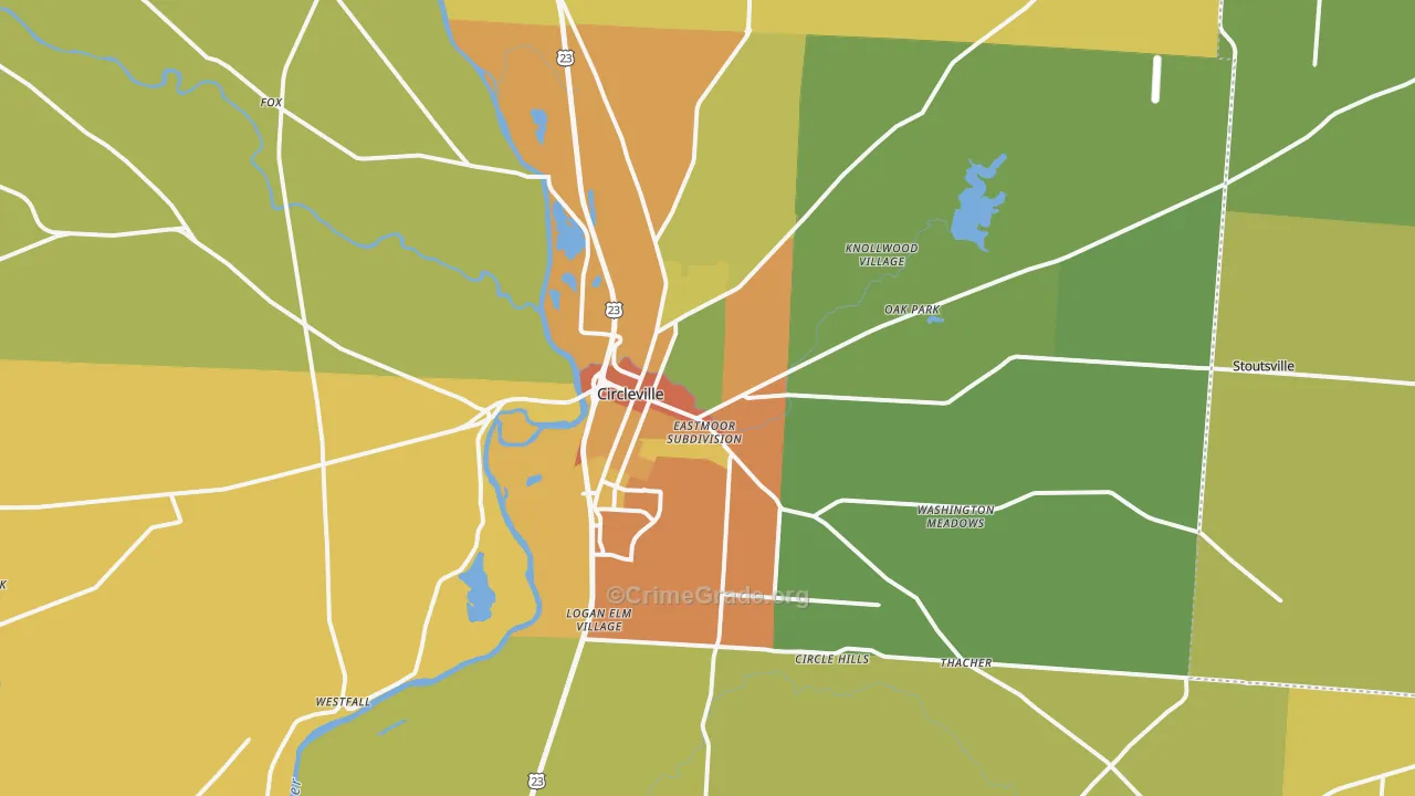 Circleville, OH Map of Assault Rates