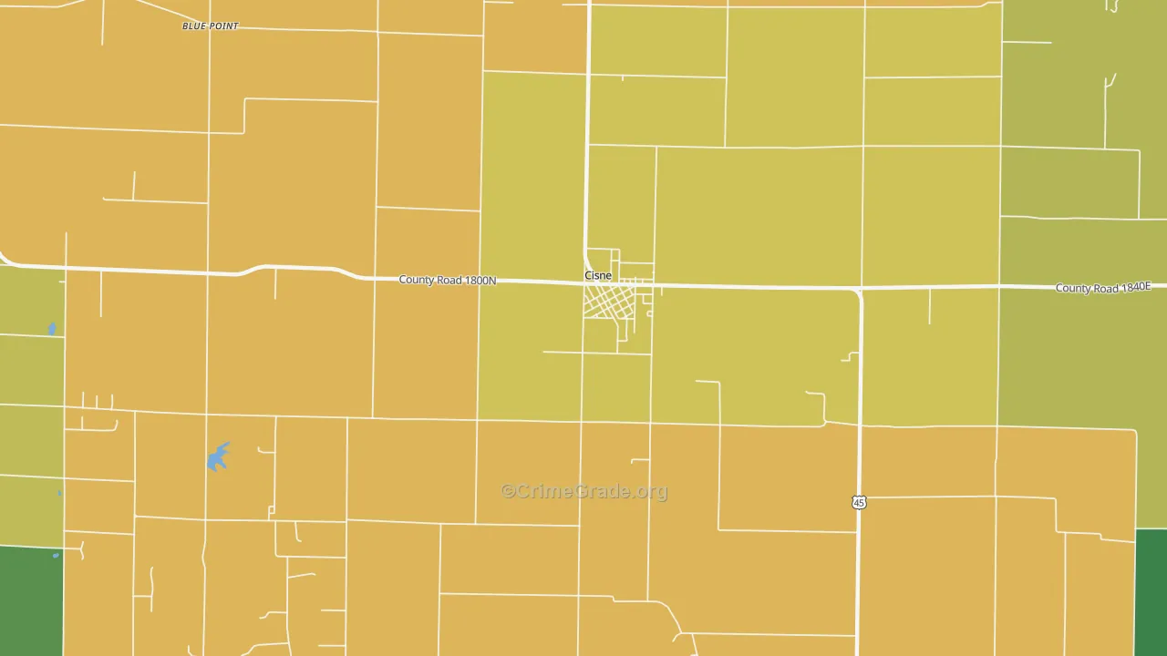 Cisne, IL Map of Assault Rates