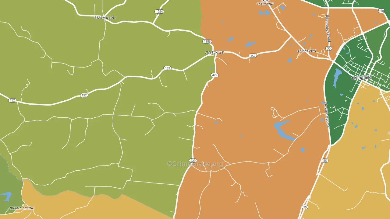 Cisselville, KY Map of Assault Rates