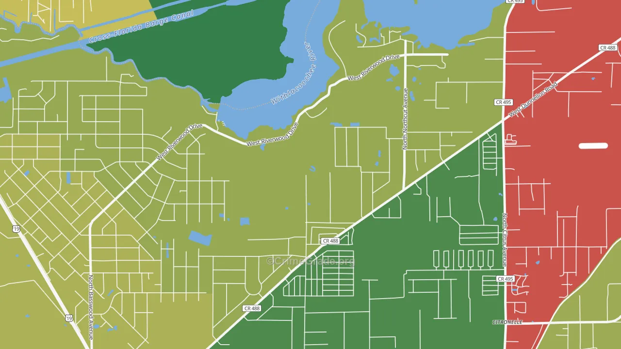 Citronelle, FL Map of Assault Rates