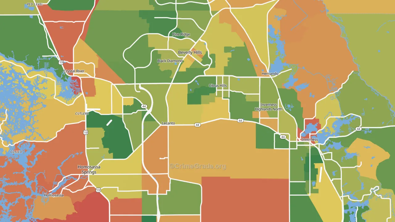 Citrus County, FL Map of Assault Rates
