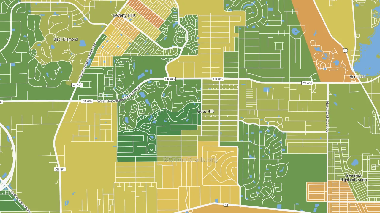 Citrus Hills, FL Map of Assault Rates