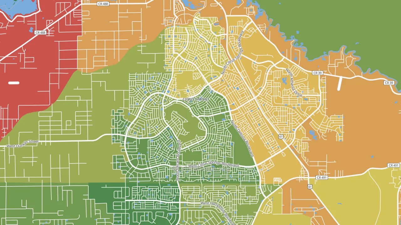 Citrus Springs, FL Map of Assault Rates