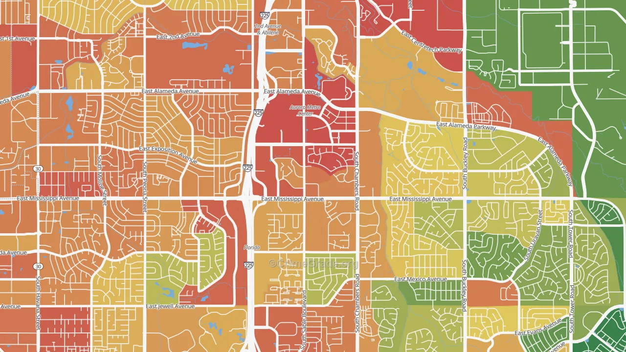 City Center, Aurora, CO Map of Assault Rates