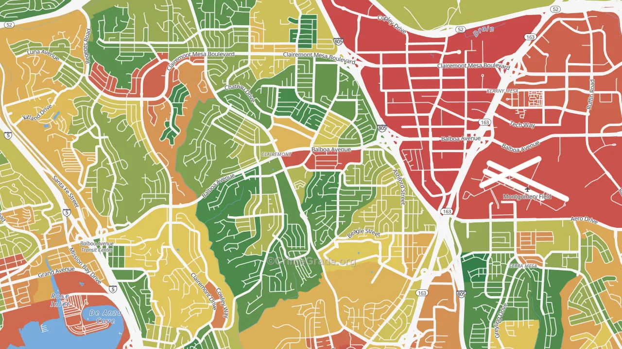 Clairemont Mesa, San Diego, CA Map of Assault Rates