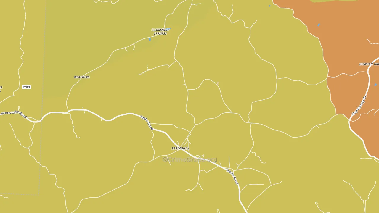 Clairmont Springs, AL Map of Assault Rates