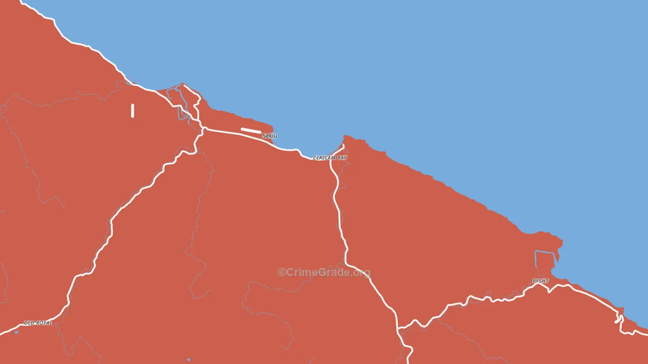 Clallam Bay, WA Map of Assault Rates