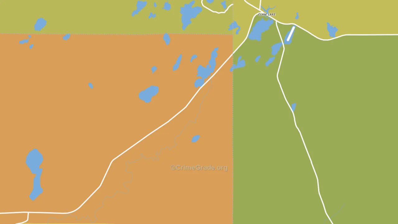 Clam Lake, WI Map of Assault Rates