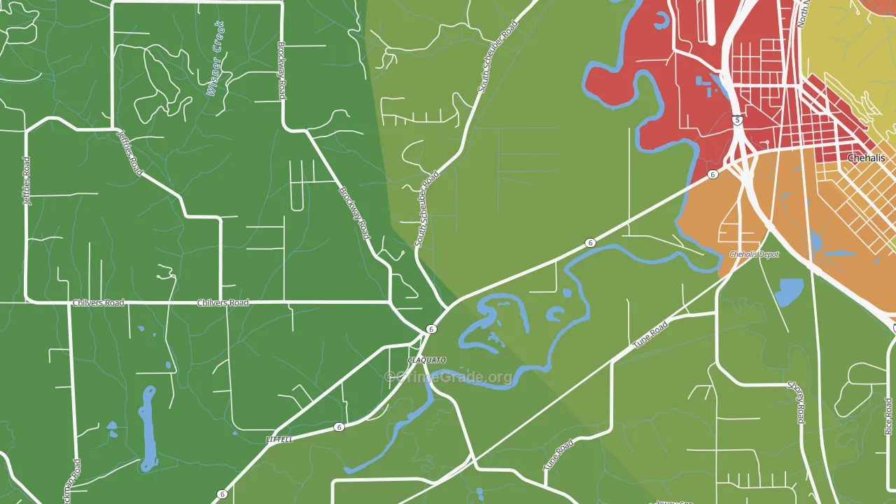 Claquato, WA Map of Assault Rates