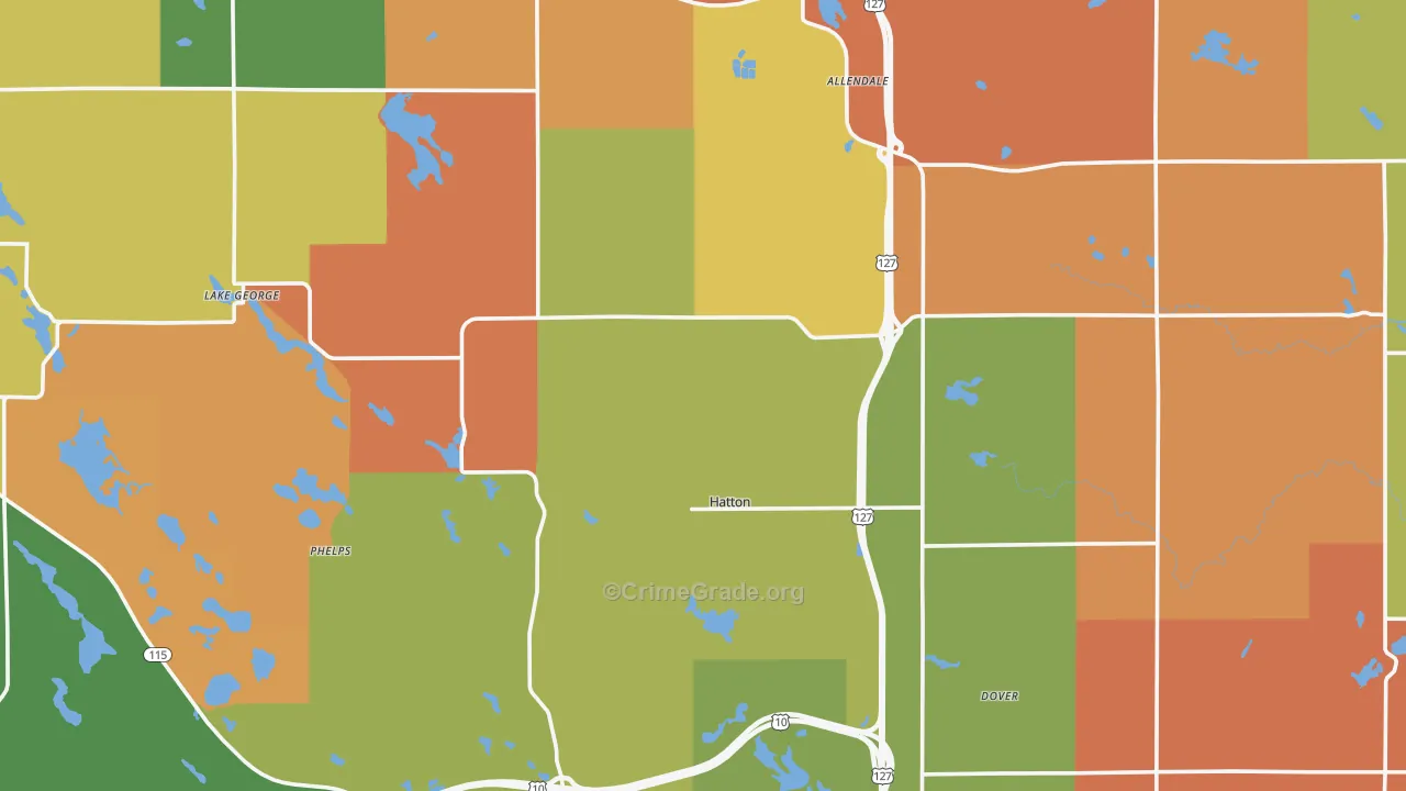 Clare County, MI Map of Assault Rates