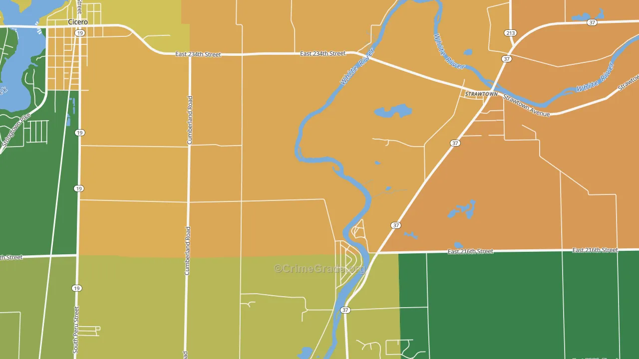 Clare, IN Map of Assault Rates