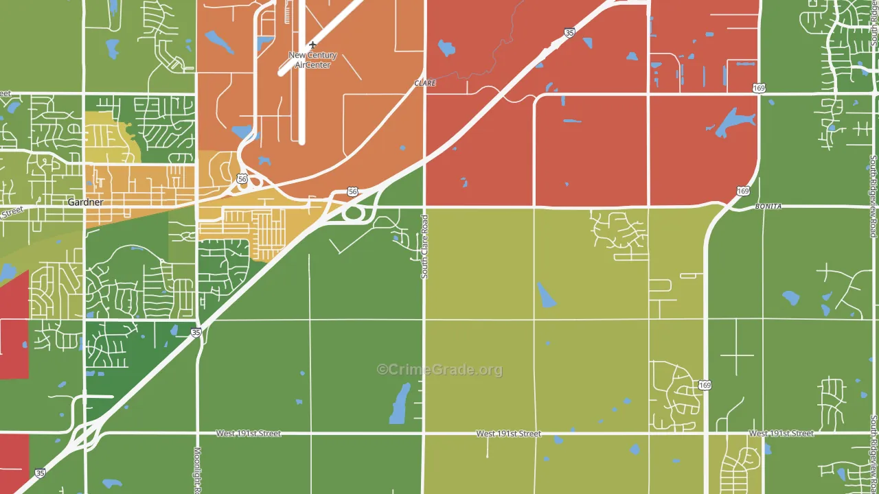 Clare, KS Map of Assault Rates