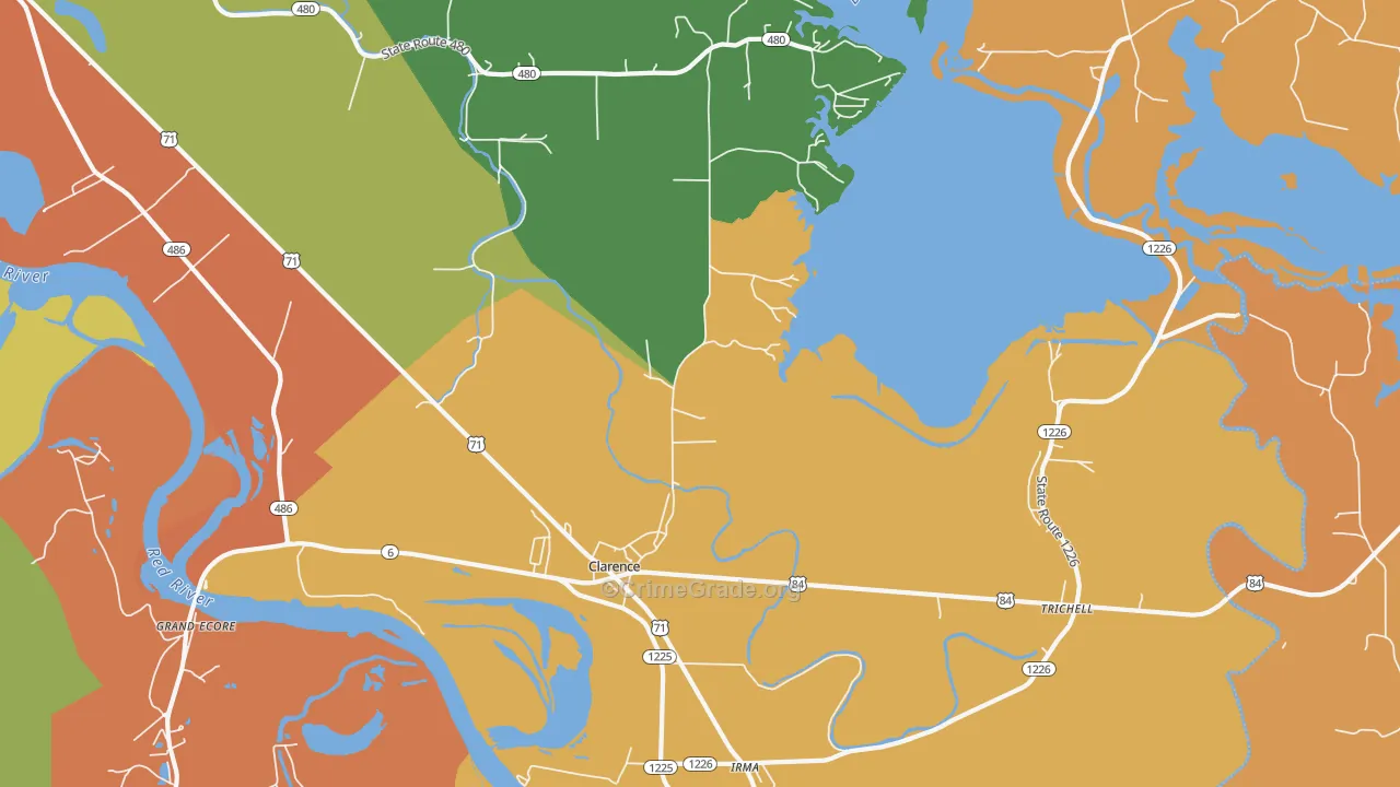 Clarence, LA Map of Assault Rates