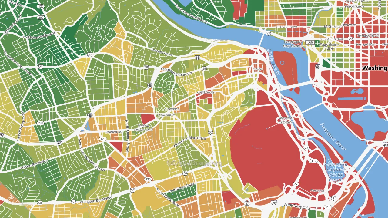 Clarendon, Arlington, VA Map of Assault Rates