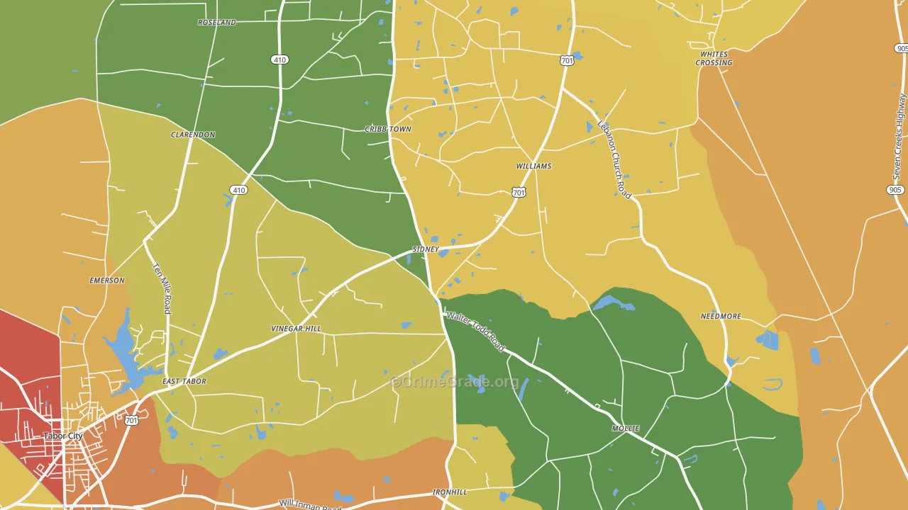 Clarendon, NC Map of Assault Rates