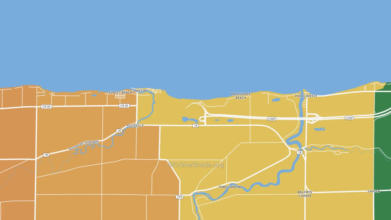 Clarendon, NY Map of Assault Rates