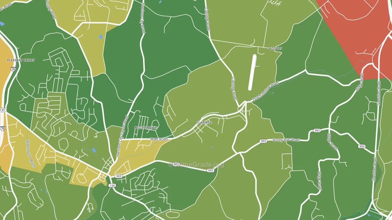 Claridge, PA Map of Assault Rates