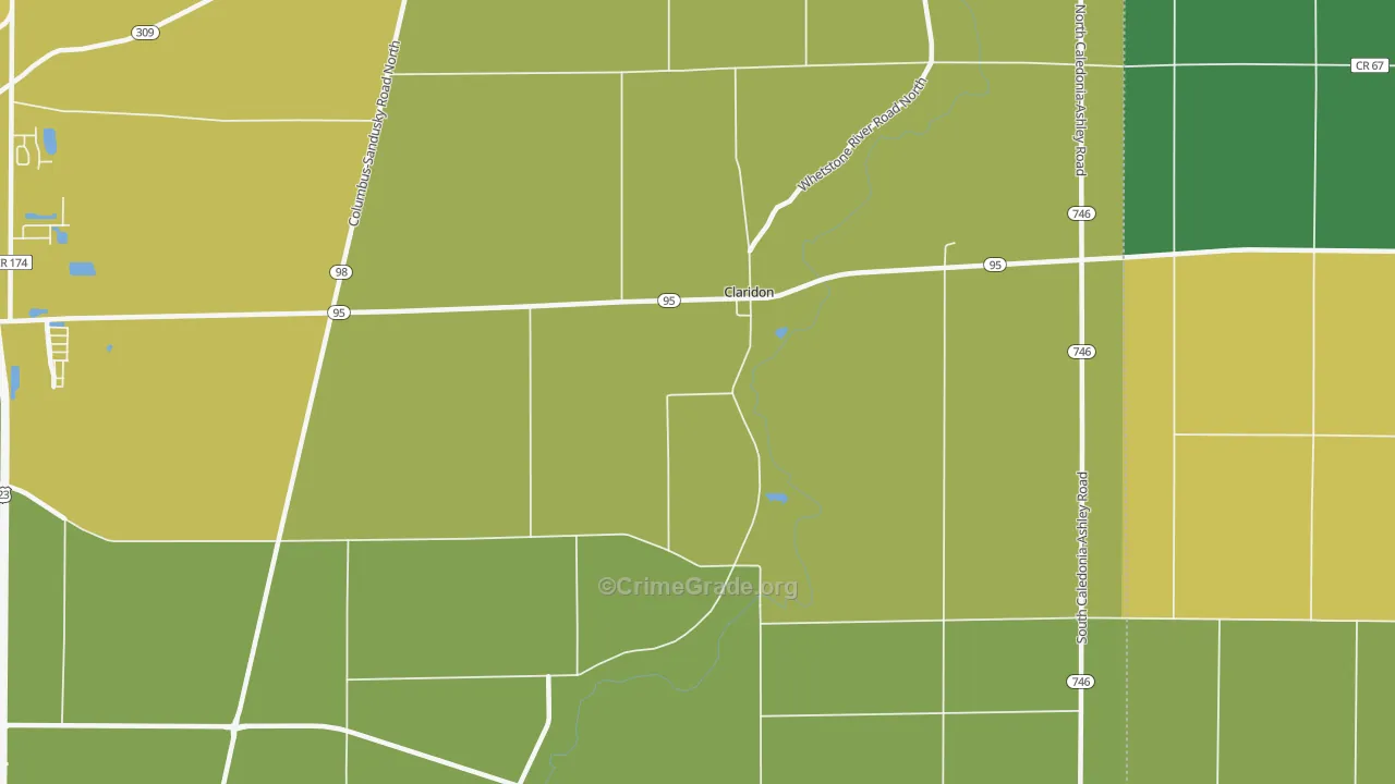 Claridon, OH Map of Assault Rates