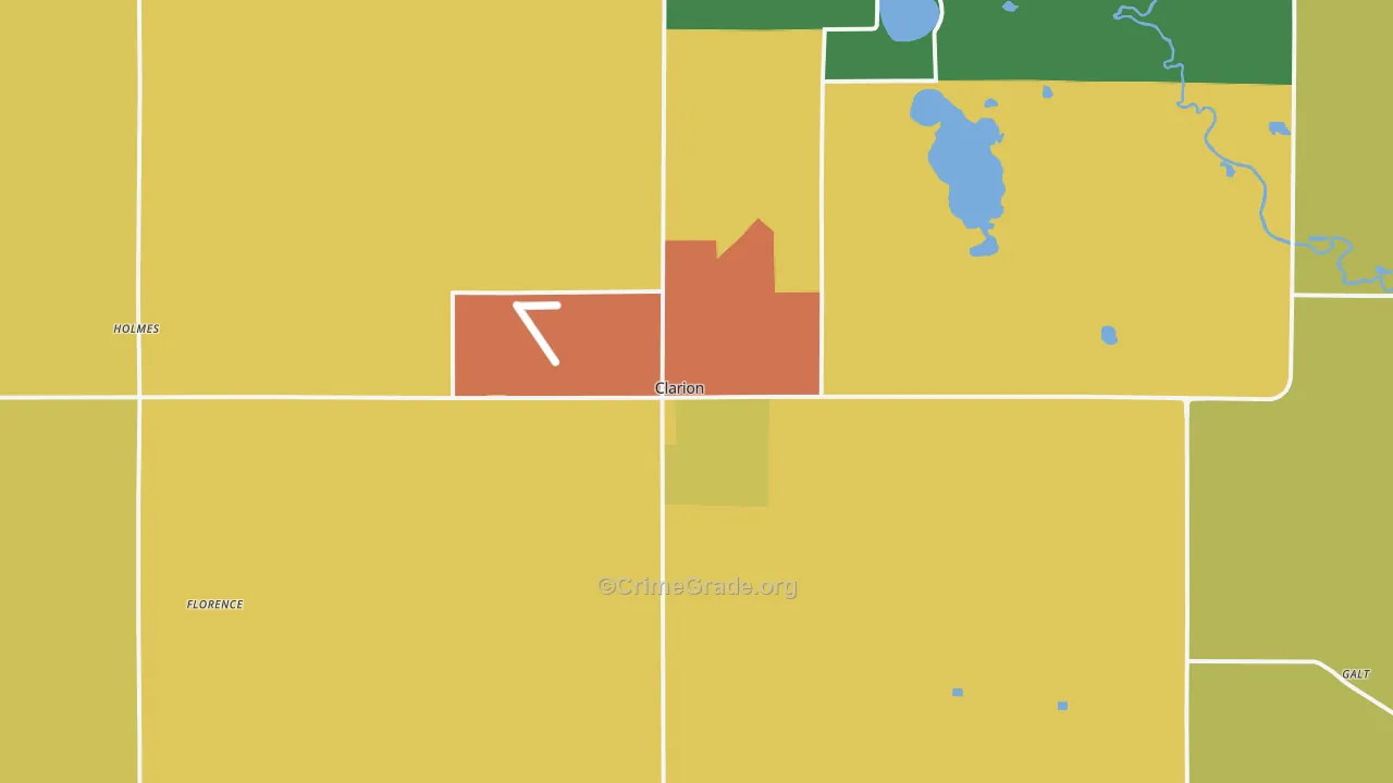 Clarion, IA Map of Assault Rates