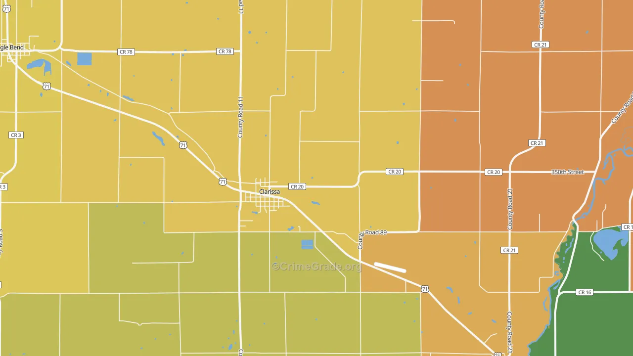 Clarissa, MN Map of Assault Rates