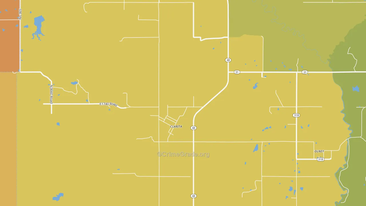 Clarita, OK Map of Assault Rates